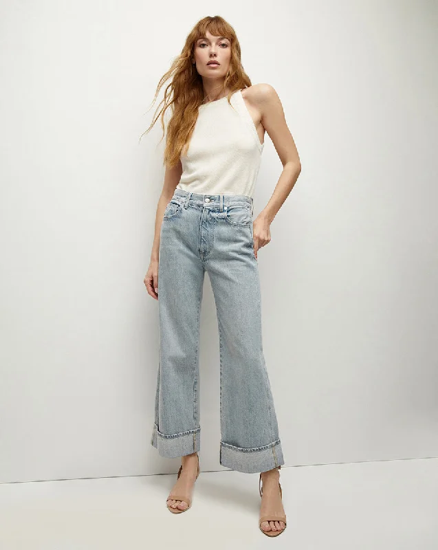 Taylor Cuffed Cropped Wide-Leg Jean