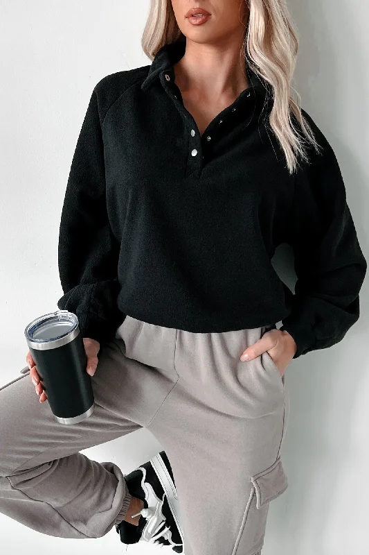 Functional And Stylish Unisex Wear Casual Fashion Working Remotely Fleece Pullover Top (Black) Functional And Stylish Unisex Wear Casual Fashion Working Remotely Fleece Pullover Top (Black)