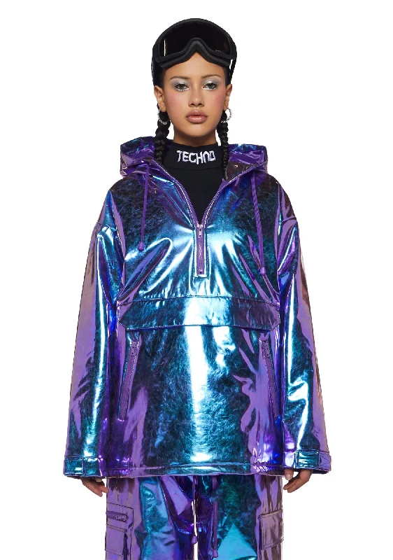 Contemporary Gender-Free Clothing Styles Special Offer Cosmic Snowboarder Metallic Pullover Contemporary Gender-Free Clothing Styles Special Offer Cosmic Snowboarder Metallic Pullover