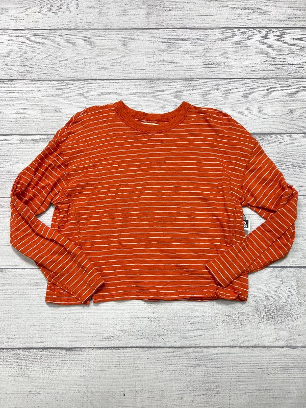 Top Long Sleeve Basic By Madewell In Orange, Size: S