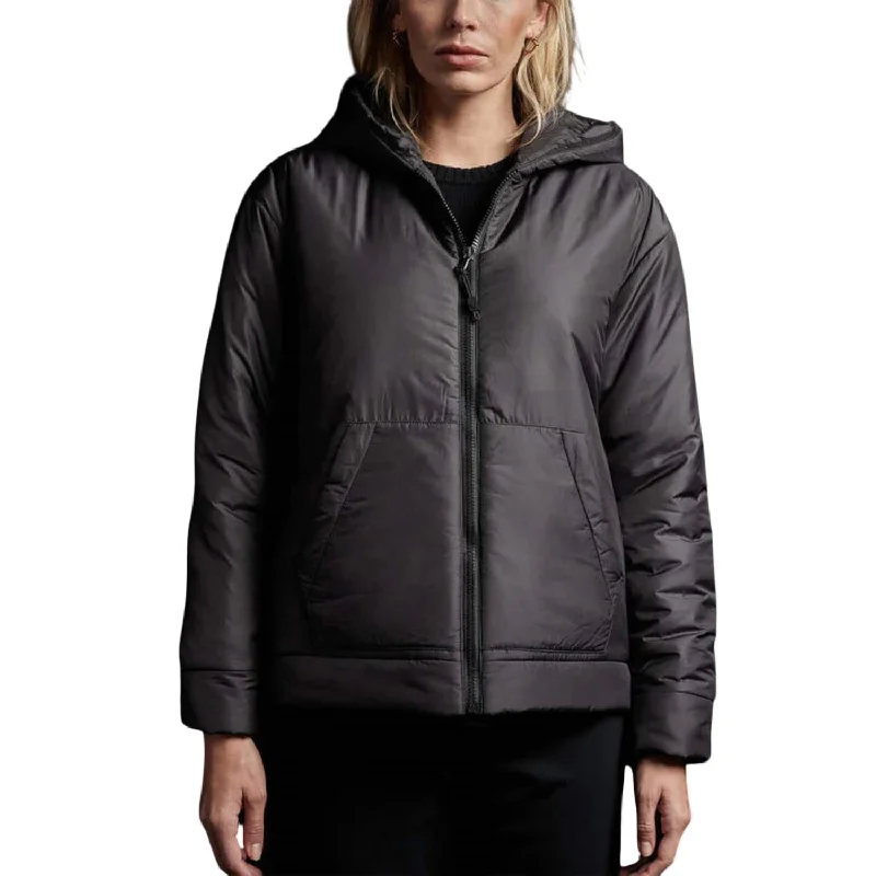 Women's Luxury Apparel Exclusive Sale Insulated Zip Front Hooded Puffer In Black