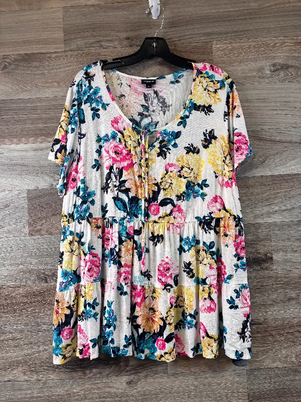 Floral Print Top Short Sleeve Torrid, Size 1x