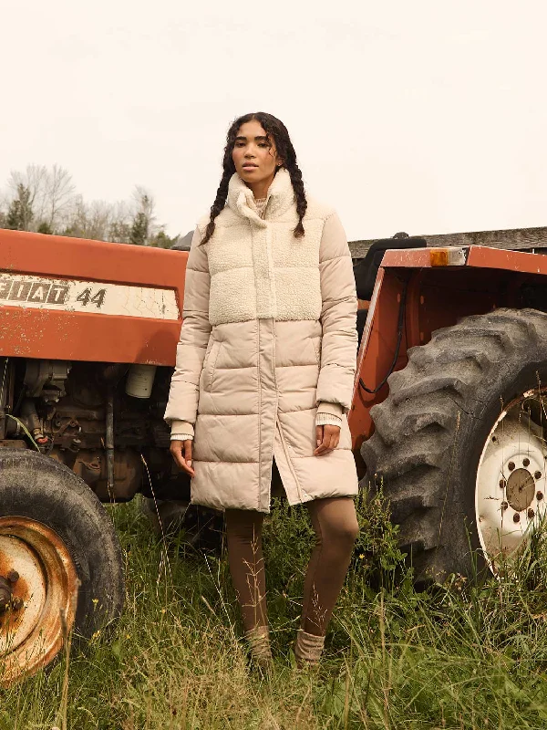 Short Shearling Puffer Jacket