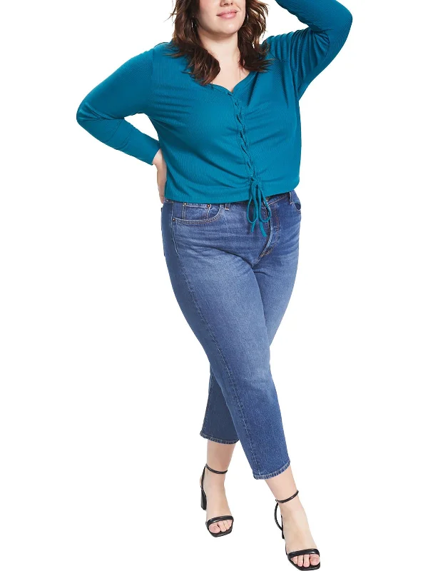 Stylish Unisex Outfit Ideas Daily Deals Plus Womens Ribbed Knit Crop Pullover Top