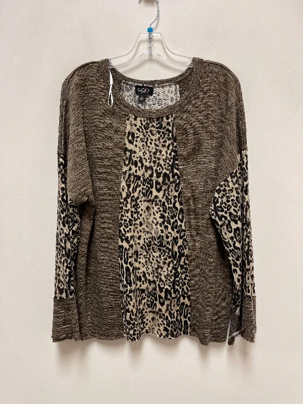 Top Long Sleeve By Gigio In Animal Print, Size: S