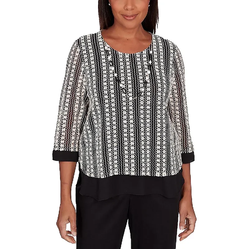 Gender-Neutral Fashion For Everyday Style Chic & Cozy Collection Womens Textured Striped Pullover Top Gender-Neutral Fashion For Everyday Style Chic & Cozy Collection Womens Textured Striped Pullover Top