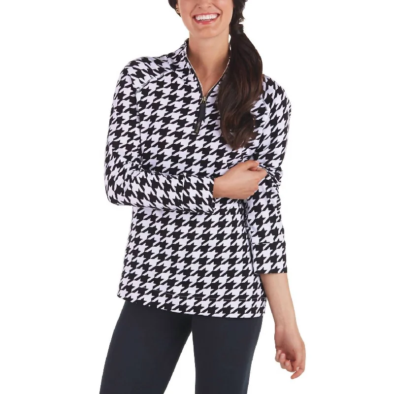 Comfortable Unisex Streetwear Daily Deals Poppy Pullover Top In Houndstooth