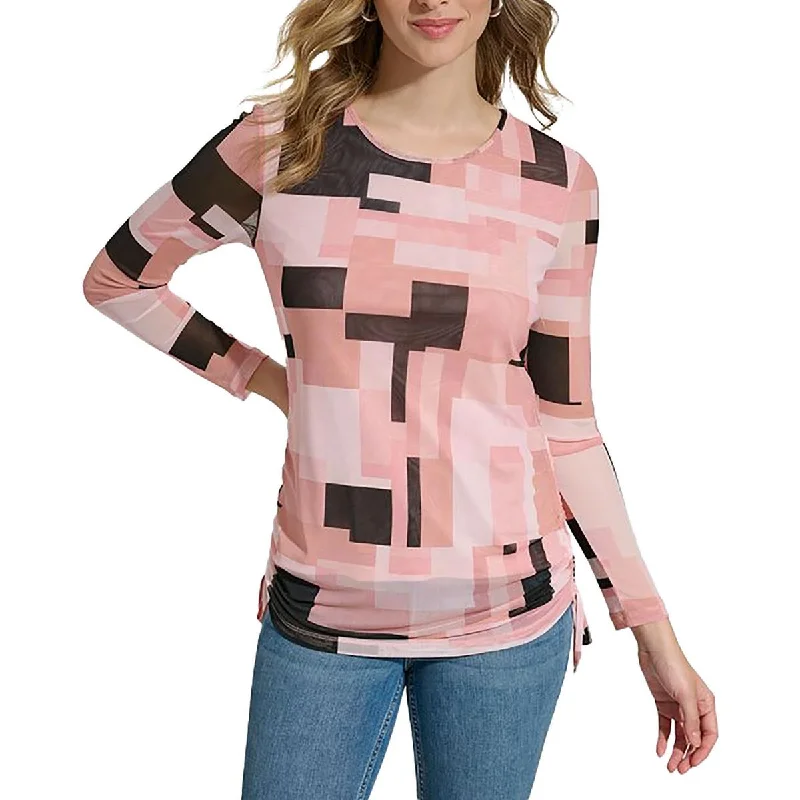 High-Quality Unisex Basics For All Occasions Relaxed Style Womens Printed Mesh Pullover Top High-Quality Unisex Basics For All Occasions Relaxed Style Womens Printed Mesh Pullover Top