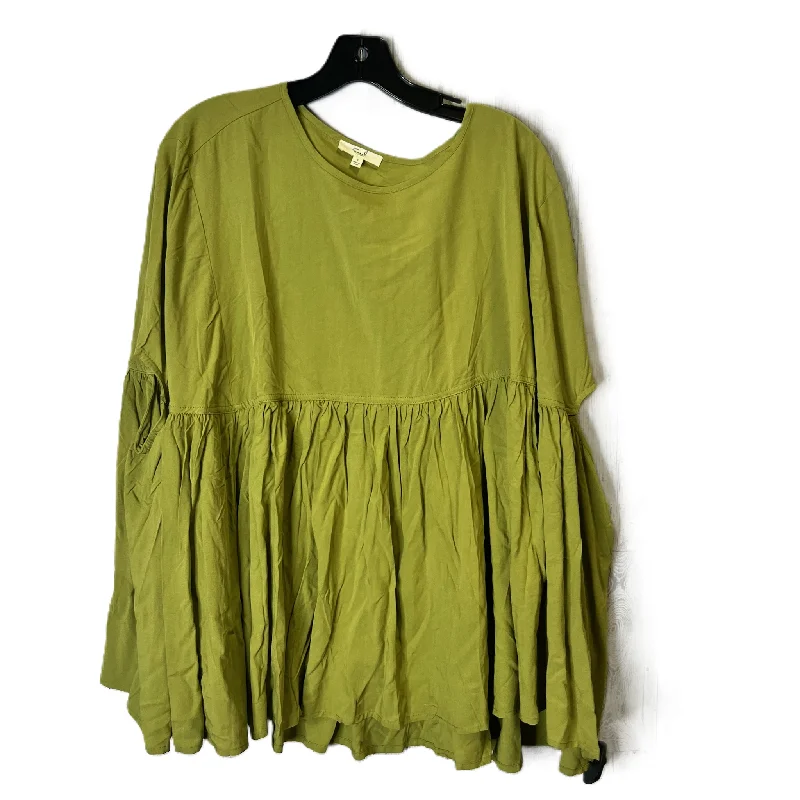 Green Top Short Sleeve By Easel, Size: S