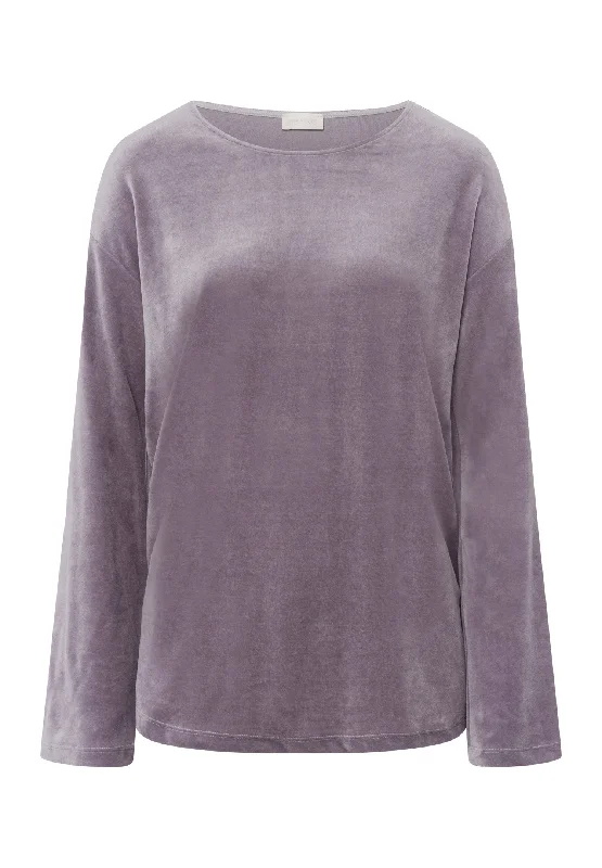 Modern Unisex Wardrobe Staples Holiday Glam Favourites Velour Round Neck Pullover | Orchid 78692-1487 Modern Unisex Wardrobe Staples Holiday Glam Favourites Velour Round Neck Pullover | Orchid 78692-1487