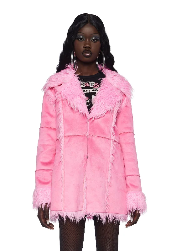 Money Not Boys Faux Fur Coat