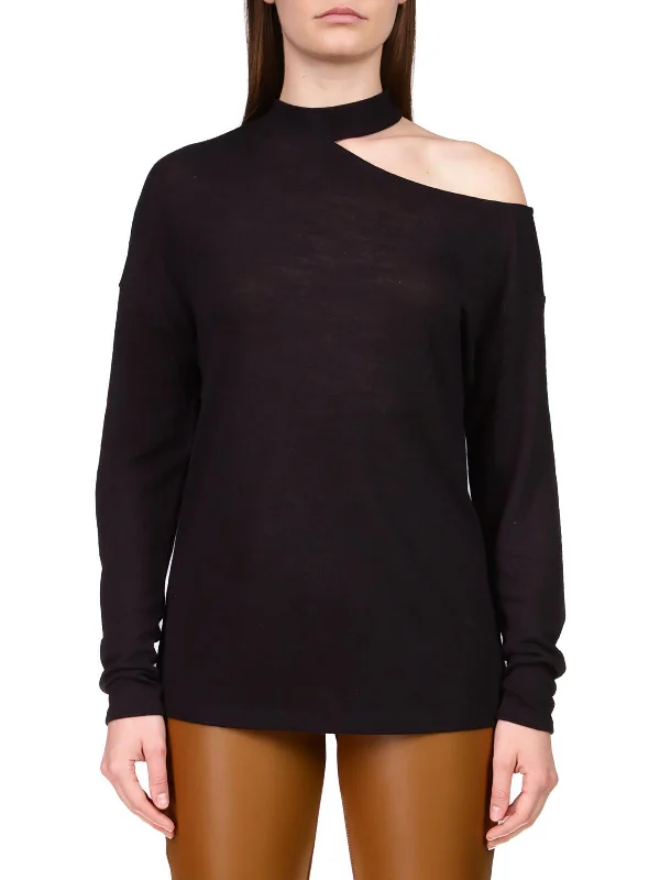 Gender-Neutral Clothing Styles Sleek Style Discounts Womens Knit Cold Shoulder Pullover Top