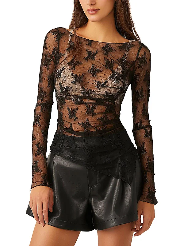 Sleek And Comfortable Unisex Wear Chic Style, Always In Vogue Womens Lace Sheer Pullover Top Sleek And Comfortable Unisex Wear Chic Style, Always In Vogue Womens Lace Sheer Pullover Top