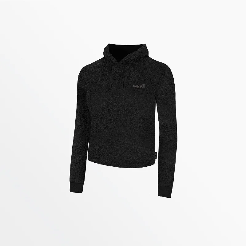 Modern Unisex Wardrobe Staples Exclusive Deals Online WOMEN'S SHERPA CROPPED PULLOVER HOODIE Modern Unisex Wardrobe Staples Exclusive Deals Online WOMEN'S SHERPA CROPPED PULLOVER HOODIE