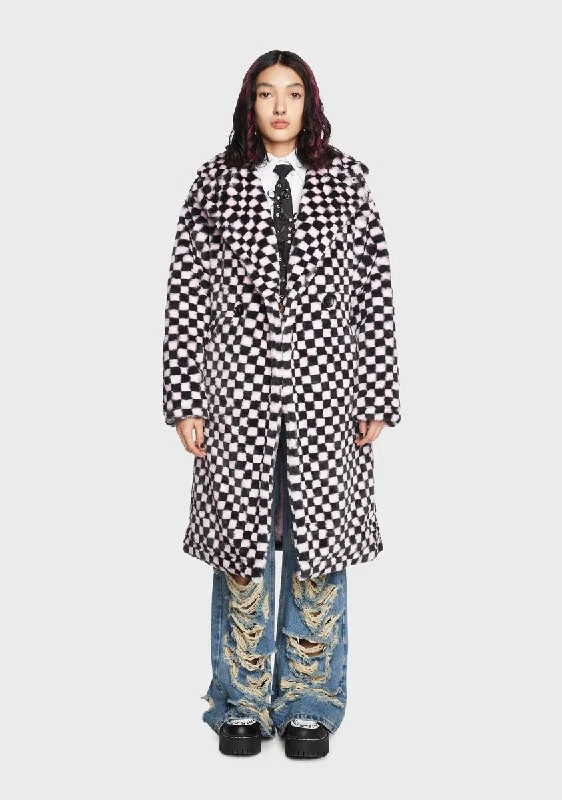 Women's Casual Apparel Cool Prices Dressed For Nothing Checkered Coat
