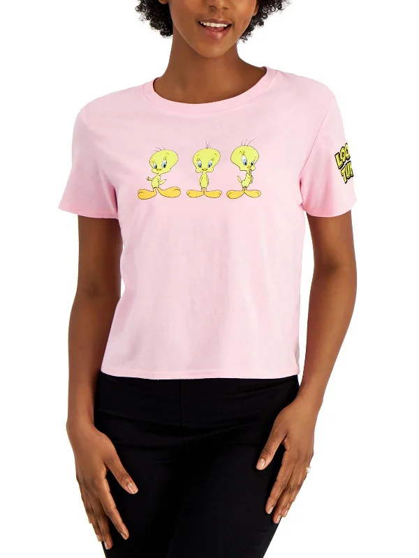 Classic And Timeless Unisex Style Final Sale Womens Embroidery Tee Looney Tunes Pullover Top