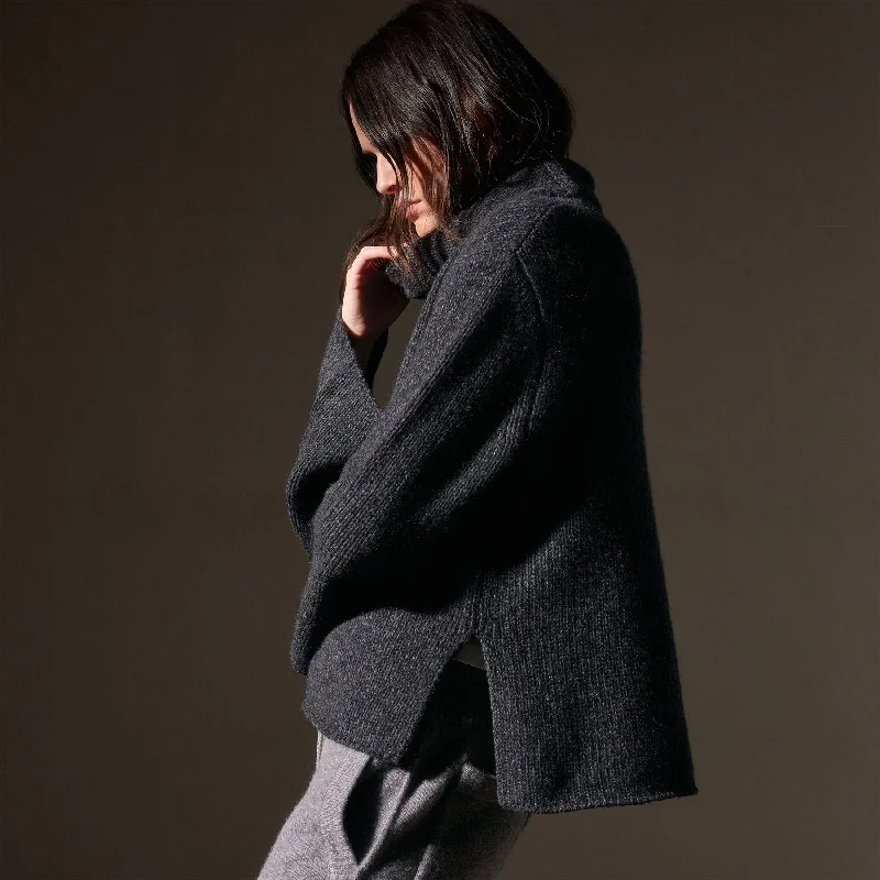 Minimalist Unisex Fashion Must-Haves Chic & Modern Sales Recycled Cashmere Pullover - Charcoal Marl Minimalist Unisex Fashion Must-Haves Chic & Modern Sales Recycled Cashmere Pullover - Charcoal Marl