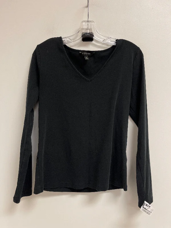 Top Long Sleeve By Banana Republic In Black, Size: M