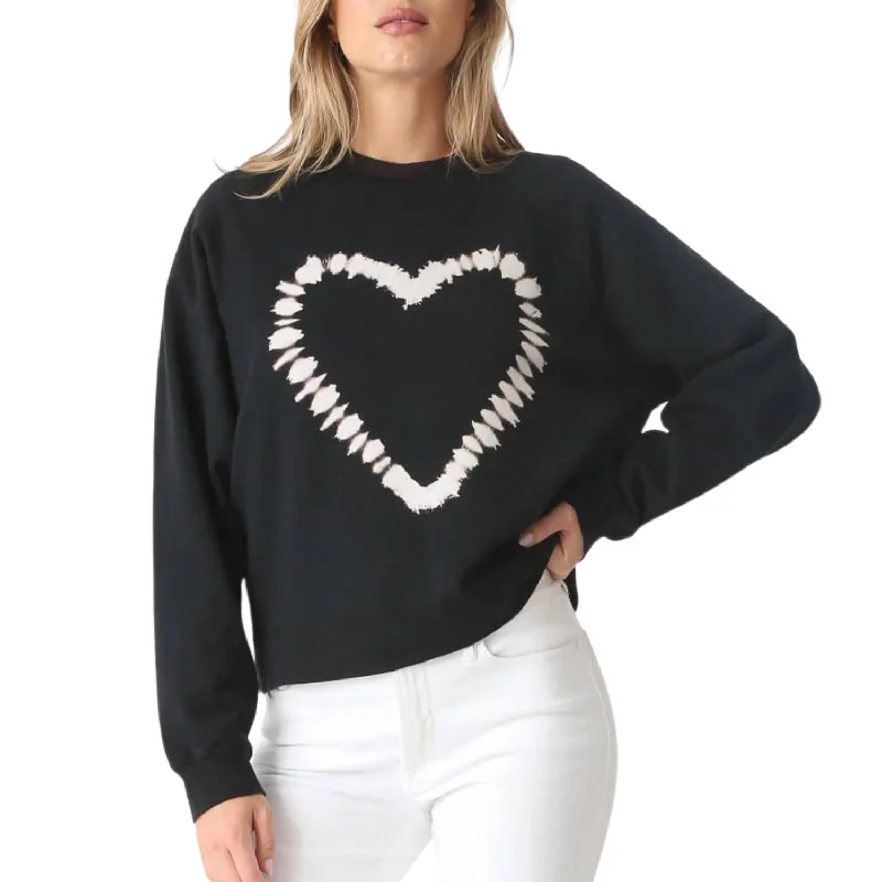 High-Quality Unisex Fashion Basics Evening Elegance Ronan Heart Pullover Sweatshirt In Onyx/cloud Heart High-Quality Unisex Fashion Basics Evening Elegance Ronan Heart Pullover Sweatshirt In Onyx/cloud Heart