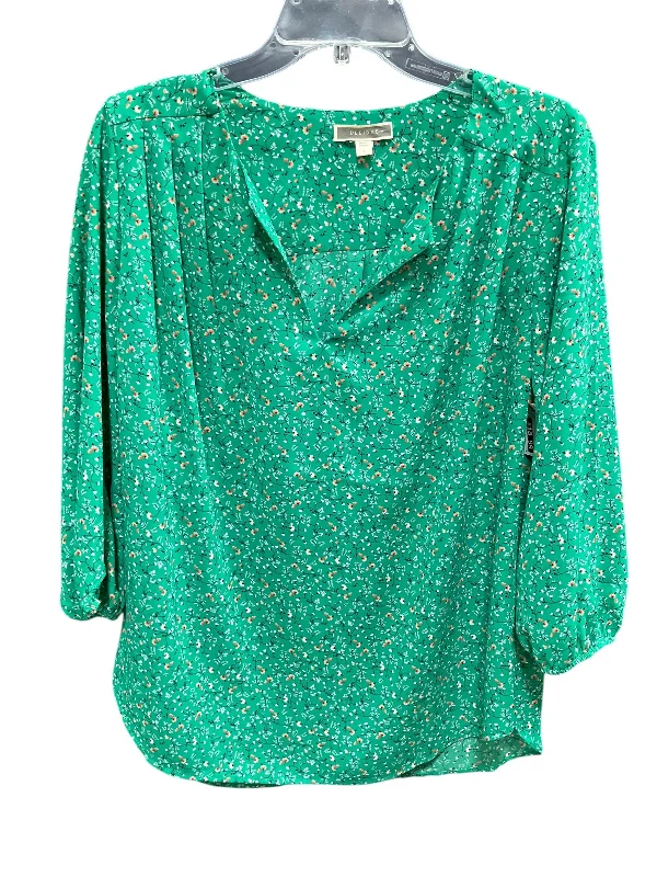 Top 3/4 Sleeve By Pleione In Green, Size: L