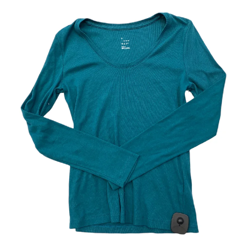 Top Long Sleeve By A New Day In Teal, Size: S