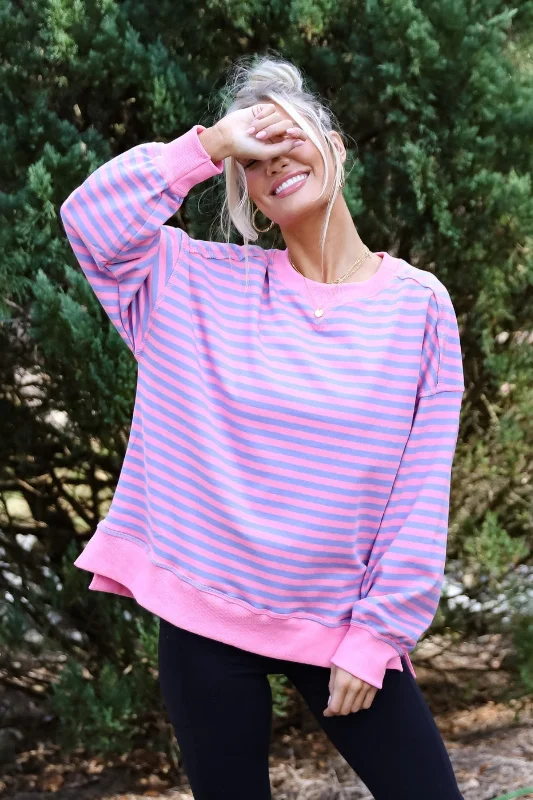 Gender-Neutral Fashion For Everyday Style New Season Fashion Preview Sale Ideal Crush Pink Striped Pullover Gender-Neutral Fashion For Everyday Style New Season Fashion Preview Sale Ideal Crush Pink Striped Pullover