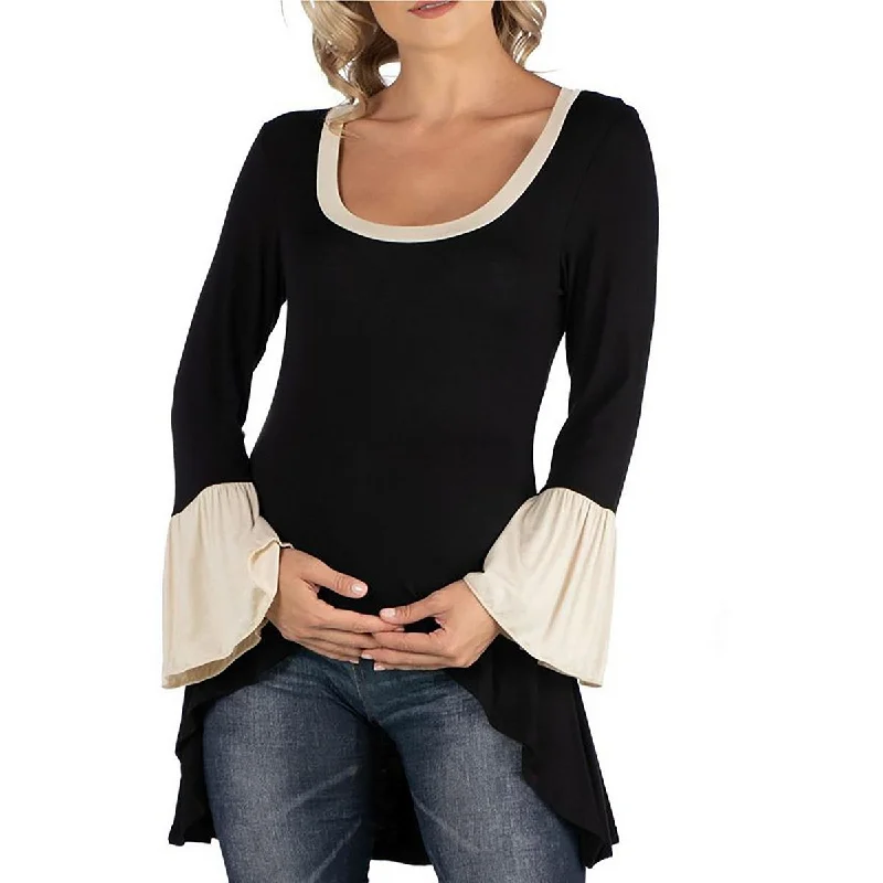 Comfortable Unisex Streetwear Limited Stock, Big Discounts Womens Sharkbite Hem Bell Sleeve Pullover Top Comfortable Unisex Streetwear Limited Stock, Big Discounts Womens Sharkbite Hem Bell Sleeve Pullover Top