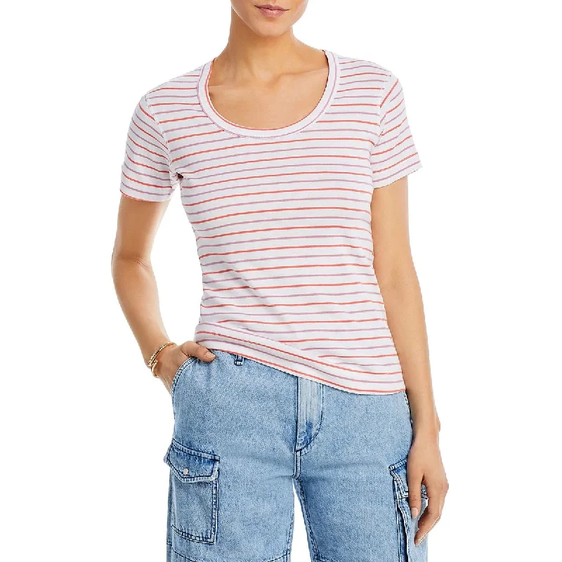Relaxed-Fit Unisex Fashion For All-Day Comfort New Arrivals Womens Striped Scoop Neck Pullover Top Relaxed-Fit Unisex Fashion For All-Day Comfort New Arrivals Womens Striped Scoop Neck Pullover Top