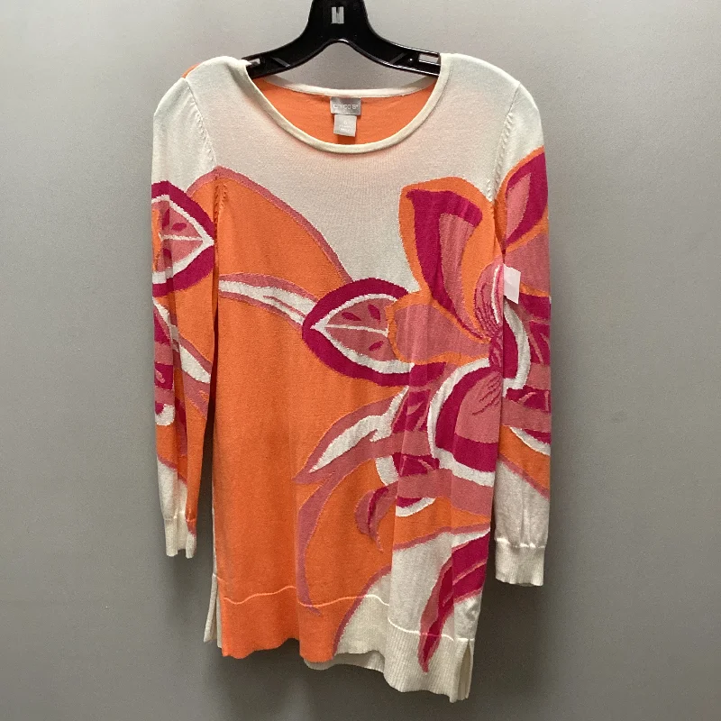 Sweater By Chicos In Orange, Size: S