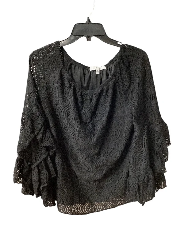 Top Long Sleeve By Fever In Black, Size: L