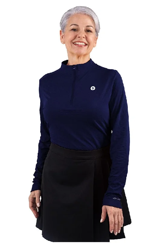 Modern Unisex Streetwear Outfits Spring Fashion Women's Albatrose Golf Pullover | Navy Diamond Jacquard Modern Unisex Streetwear Outfits Spring Fashion Women's Albatrose Golf Pullover | Navy Diamond Jacquard