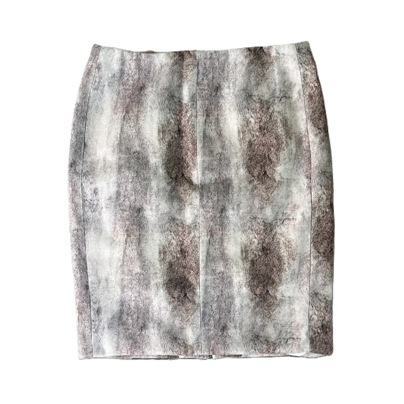 Skirt Midi By Catherine Malandrino In Brown & Cream, Size: 6