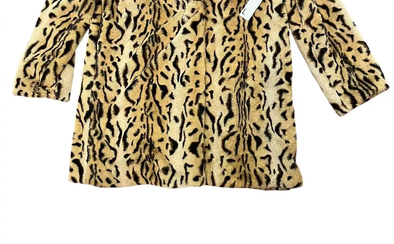 Women's Formal Apparel End Of Season Sale Women's Faux Fur Coat Jacket In Tiger