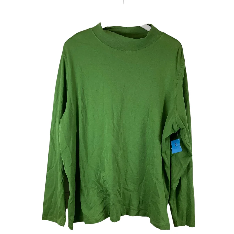 Top Long Sleeve Basic By St Johns Bay In Green, Size: 3x