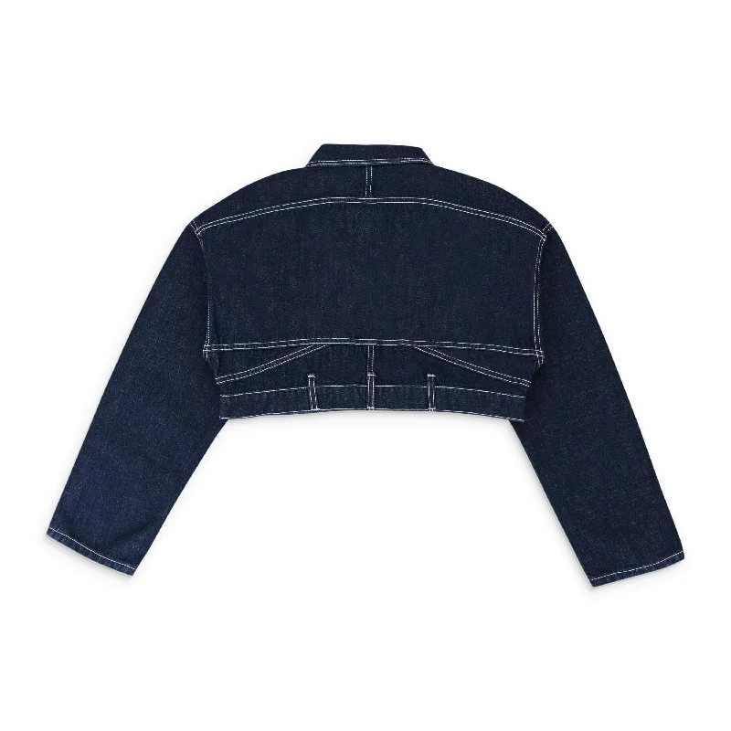 SEVIGNY X OC CROPPED RECONSTRUCTED DARK INDIGO DENIM JACKET XS