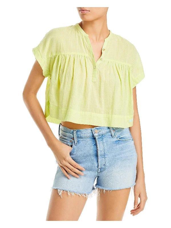 Comfortable Unisex Streetwear Relaxed Style Deals Womens Cotton Cropped Pullover Top
