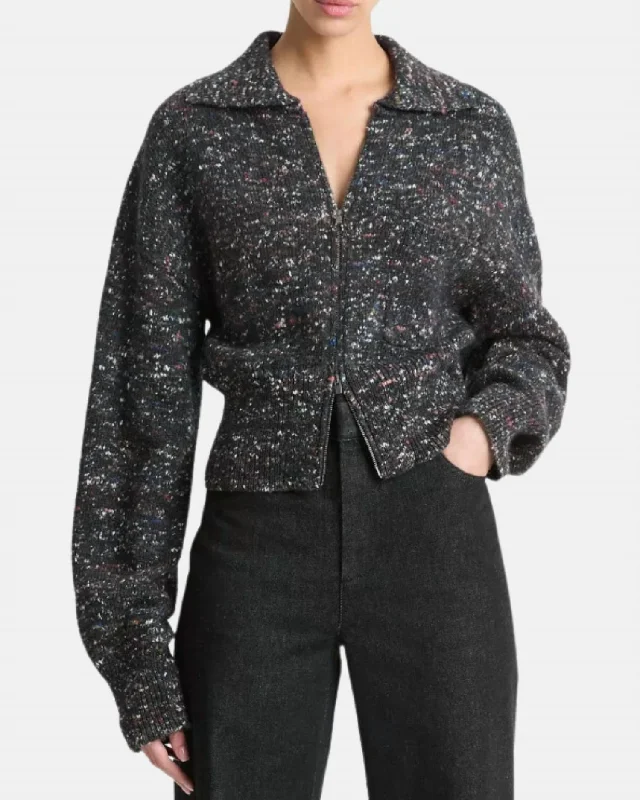 Affordable Women's Garments Fashion Frontiers Donegal Zip Front Jacket In Black Donegal Affordable Women's Garments Fashion Frontiers Donegal Zip Front Jacket In Black Donegal