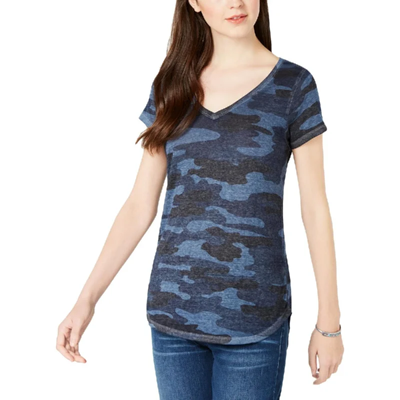 Urban-Inspired Unisex Fashion Pieces Clearance Event Womens Camouflage V-Neck Pullover Top Urban-Inspired Unisex Fashion Pieces Clearance Event Womens Camouflage V-Neck Pullover Top