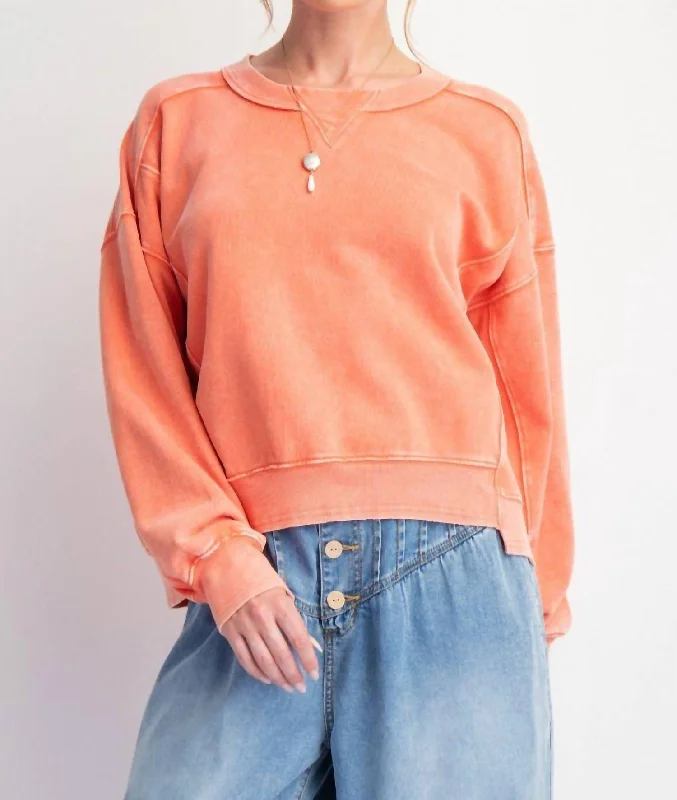 Versatile Gender-Free Wardrobe Essentials Mega Sales Copeland Pullover Sweatshirt In Burnt Orange/terracota Versatile Gender-Free Wardrobe Essentials Mega Sales Copeland Pullover Sweatshirt In Burnt Orange/terracota