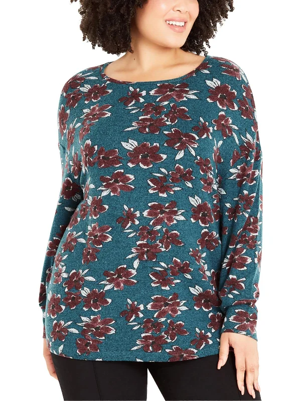 Modern Unisex Wardrobe Staples Absurdly Cheap Sale Plus Womens Soft Floral Print Pullover Top Modern Unisex Wardrobe Staples Absurdly Cheap Sale Plus Womens Soft Floral Print Pullover Top
