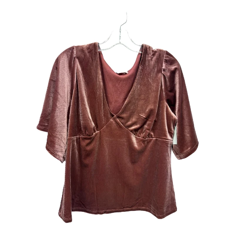 Rose Gold Top Short Sleeve By Knox Rose, Size: L