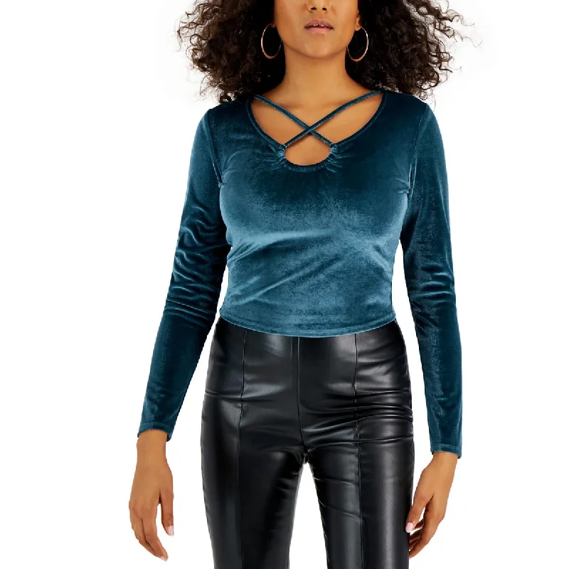 Everyday Wear For Men And Women Elevated Casual Discounts Juniors Womens Criss-Cross Front Velvet Pullover Top Everyday Wear For Men And Women Elevated Casual Discounts Juniors Womens Criss-Cross Front Velvet Pullover Top