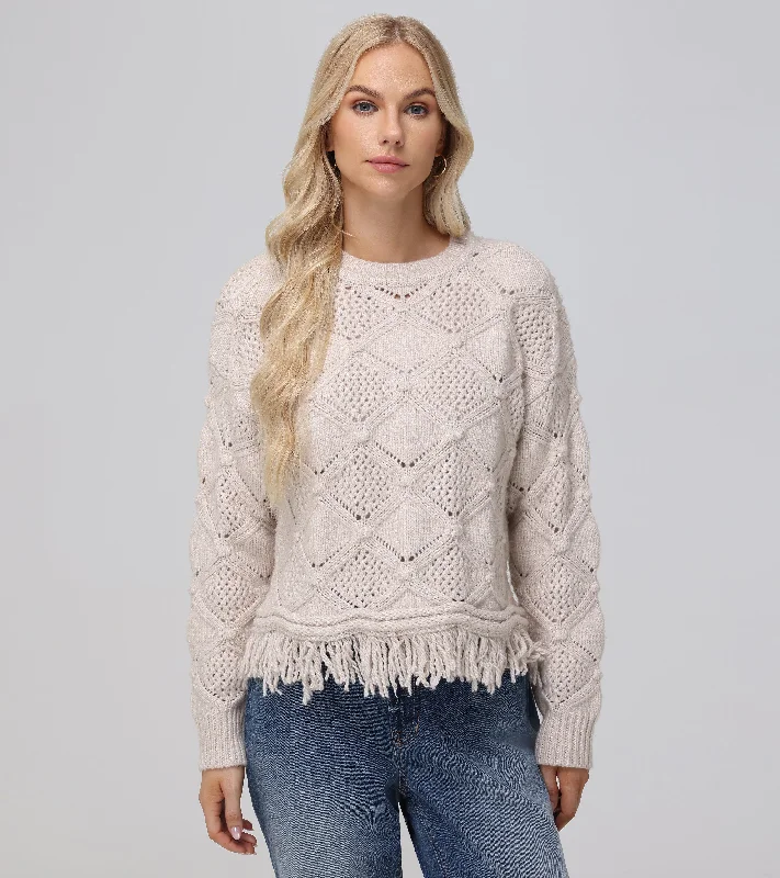 Modern Unisex Clothing For Any Occasion Classic Chic Deals Pointelle Fringe Pullover Modern Unisex Clothing For Any Occasion Classic Chic Deals Pointelle Fringe Pullover