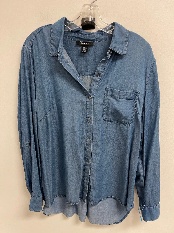 Top Long Sleeve By Style And Company In Blue, Size: M