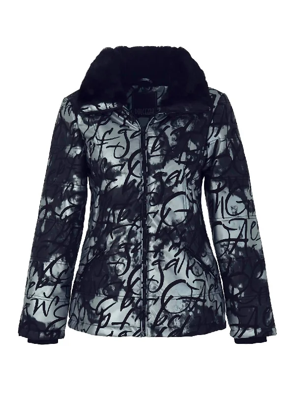 Vintage-Inspired Garments Chic Style, Always In Vogue Woven Jacket In Black/silver