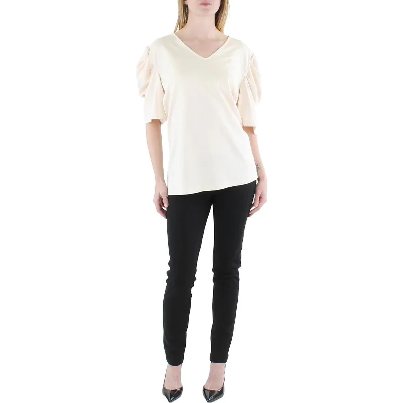 Oversized Unisex Apparel For Effortless Style Style Redefined Womens Puff Sleeve V-Neck Pullover Top Oversized Unisex Apparel For Effortless Style Style Redefined Womens Puff Sleeve V-Neck Pullover Top