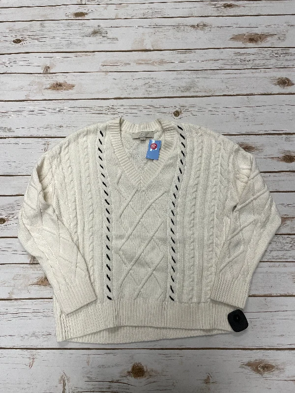 Sweater By Loft In Ivory, Size: S