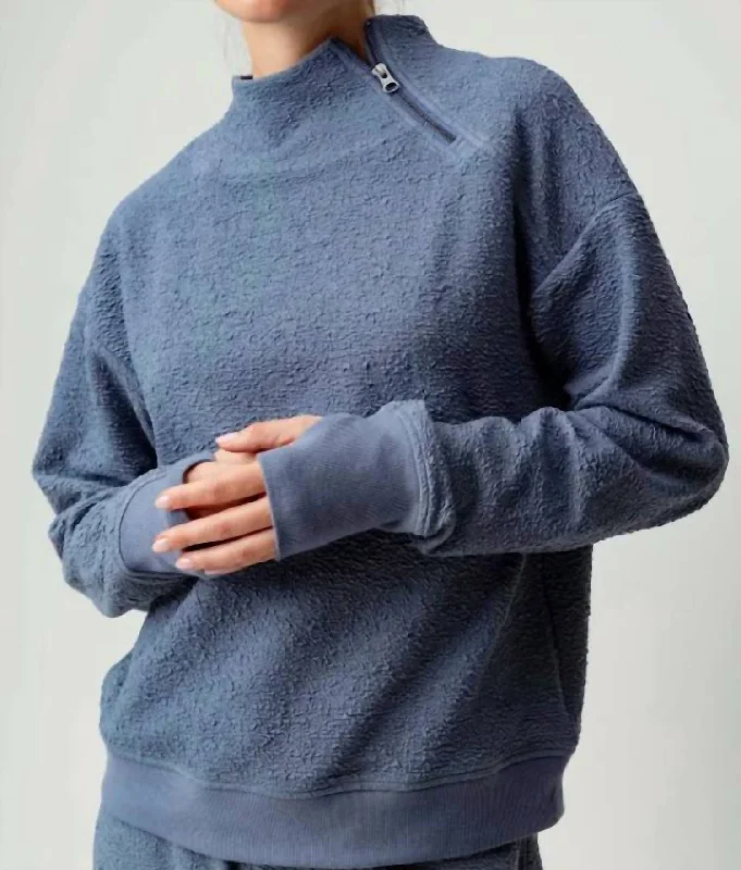 Comfortable Unisex Streetwear Romantic Chic Deals Genie Pullover In Steel Blue