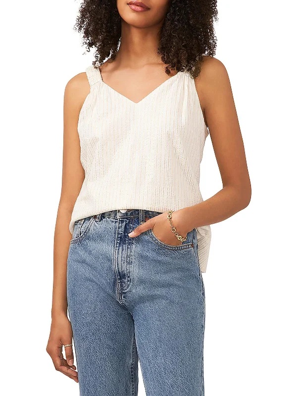 Gender-Neutral Trendy Clothing Styles Evening Elegance Womens Metallic Pinstripe Pullover Top Gender-Neutral Trendy Clothing Styles Evening Elegance Womens Metallic Pinstripe Pullover Top