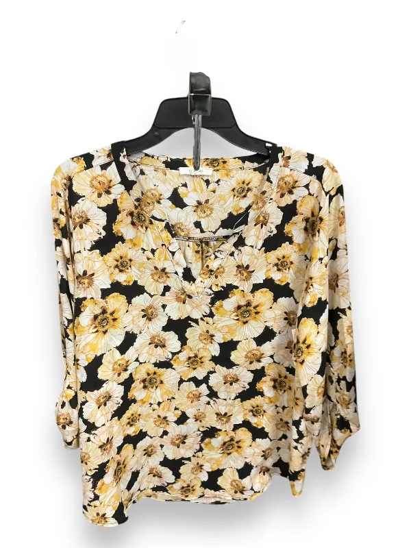 Top Long Sleeve By Maurices In Floral Print, Size: Xl